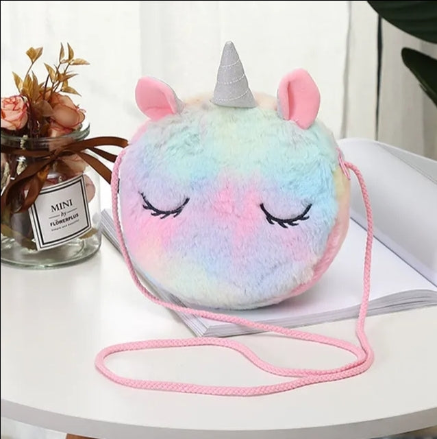 Unicorn fluffy purse